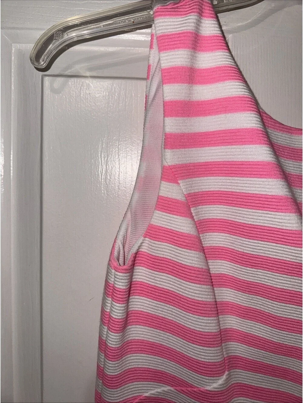 Lilly Pulitzer Eden Tropical Pink Pout Ottoman Stripe Shift Dress Size Small